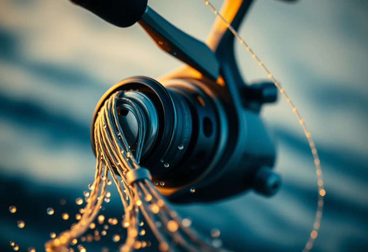 Braided line under load on a two-speed reel